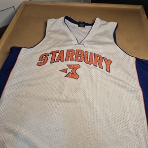 New york knicks Starbury White & Blue Men's Basketball Jersey with Orange Logo